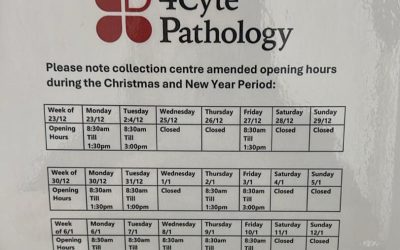 4Cyte Pathology Holiday Trading Hours