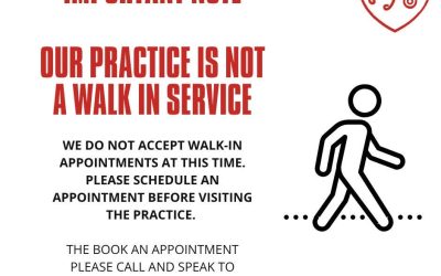 Our Practice is not a walk in service