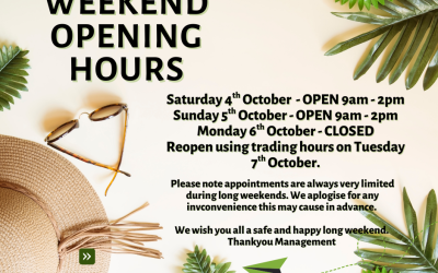 Long Weekend Open Hours